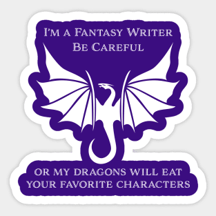 Fantasy Writer - White Sticker